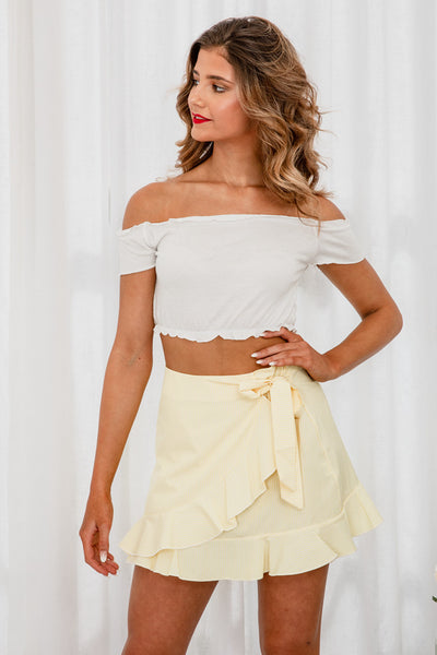 Hesper Off The Shoulder Top In White - The Half Clothing